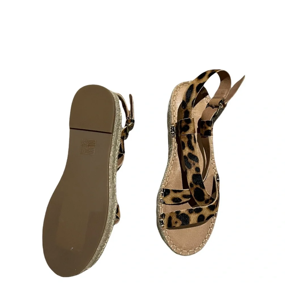 NEW MADEWELL The Malia Espadrille Sandal in Leopard Calf Hair
